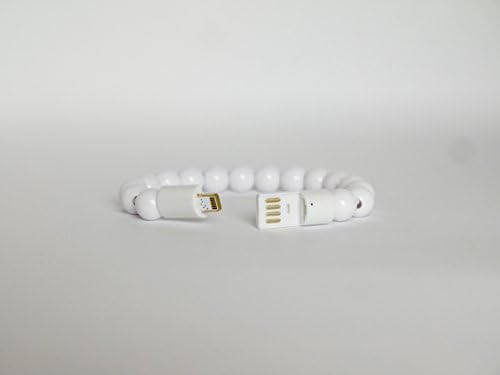 illumitrend ® - USB Charging Beads Bracelet (IPhone &amp; Android) Data Cable (Fashionable) (ANDROID, WHITE)