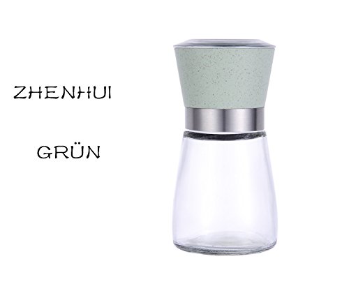 Premium Pfeffermühle von Zhenhui (grün) -Die perfekte Salzmühle,Gewürzmühle und ist auch geeignet für getrocknete Kräuter wie Chili, Nelken, Salbei, Thymian, Schnittlauch.Einstellbares Keramik-Mahlwerk und vier Farben zur Auswahl. (grün) - 2