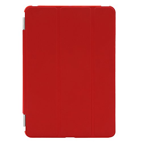 Besmall Neu Ultra Slim Edles iPad mini1 2 3 Hülle – Smart Cover Leder Case Schutz Hülle Tasche + Back Case – inkl. Displayschutzfolie Reinigungstuch Stift mit Multi Ständer Auto Sleep Wake (iPad mini1/2/3, Farbe:Rot) - 6