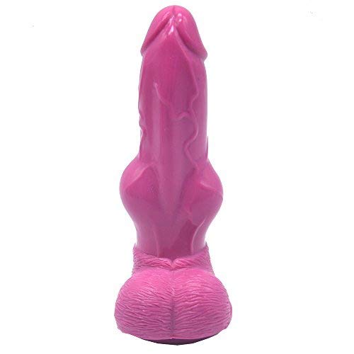 Female Realistic Dong Dildo 8.12Inch/20.8CM Dog Penis Replica 100% Waterproof Silicone Sex Toys (Purple)