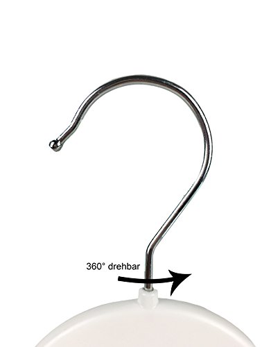 famy.Shop 10 Stück, Hosenspanner weiß, Kunststoff Kleiderbügel für Hosen & Röcke, Hosenbügel, rutschfest, mit verschiebbaren & gummierten Klammern, stabil, ca. 36cm - 4