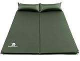 CAMEL CROWN Matelas Double Auto-gonflant avec Coussins Matelassage léger et Matelas Isolant supérieur pour Camping (Vert)