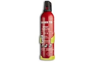 STOP FUEGO Extintor Coche Spray Flam Ace 750ml contra incendios en casa, caravana, barco, oficina, camping, cocinas, biodegrabale sin residuos para fuegos ABF y eléctricos hasta 1.000V, rojo