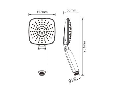 Grünblatt Wellness Handbrause 117 mm x 117 mm 1 x Strahlart - 2