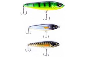Zite Fishing Jerkbait-Set 12-15 cm – Jerk Wobbler Angel-Köder Angel-Köder - 3 colores fosforitos parte UV activo