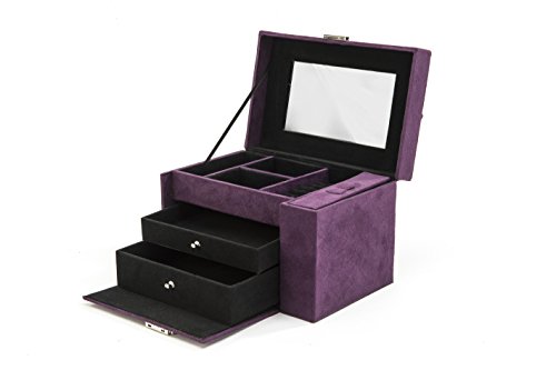 Preisvergleich Produktbild Ambassador Unisex-Schmuckkasten Velvet Kunststoff lila-9689-79