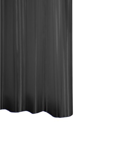 Ridder 471500-350 Duschvorhang Textil ca. 120 x 200 cm, Satin schwarz inklusive Ringe