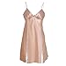 Produktbild TianWlio Dessous Damen Schlafanzug Unterwäsche Negligees Weihnachten Dessous Nachtwäsche Satin Spitze Chemise Nachtwäsche Schlafrock Beige L