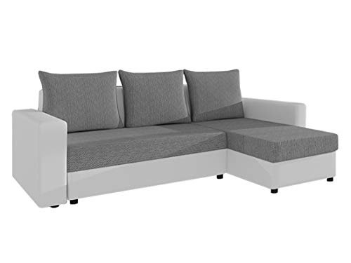 Mirjan24 Ecksofa Top Lux Sale! Sofa Eckcouch Couch! mit Schlaffunktion und Zwei Bettkasten! Ottomane Universal, L-Form Couch Schlafsofa Bettsofa Farbauswahl (Soft 017 + Florida 01)