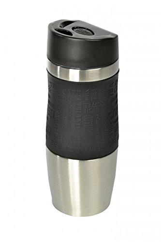 WELLGRO® Thermobecher 400 ml – Edelstahl – BPA-frei – Isolierbecher – Farbe wählbar, Farbe:Schwarz - 2