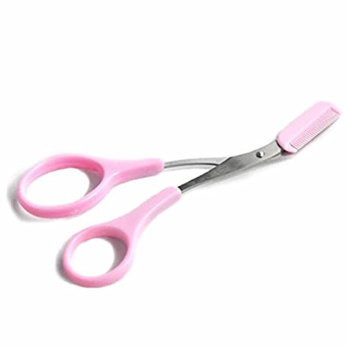 Eyebrow Shaping Comb Eyelash Grooming Scissor Trimmer Brush Beauty Makeup Hair Remover Tool [ 1 pc ]