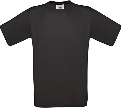 B&C Exact 190 Herren Kurzarm T-Shirt, Kurzarm (L) (Vintage Schwarz)