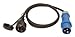 Produktbild Adapterleitung, CEE-Stecker auf Schutzkontakt-Kupplung - 3polig, 230V / 16A , Länge:1,5m, schwarz