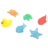 MagiDeal 6 Stück Quietschende Tiere Kinder Bad-Spielzeug-Set Babywanne Gummi Geschenk für Kinder - 8