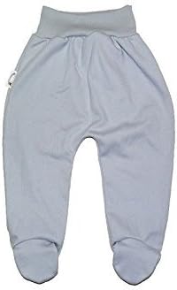 TLLC Footed Baby Girls Boys Leggings Trousers With Feet 100% Cotton (Light Grey, 74cm (6-9 Months))