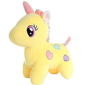 LOVEY DOVEY Soft Toy, Baby Toys, Kids Toy, Soft Toy, Toy for Girl, Elephant Toys for Kids, Toy Gift for Girls, Kids Toys for Boys/Girl, Toys Gift Items, (25cm Unicorn, Yellow)