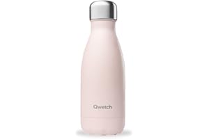 Qwetch - Bouteille Isotherme Originals Rose Pastel 260ml - 24h Froid et 12h Chaud - Etanche, Sans BPA & Réutilisable - Gourde inox isotherme pour Sport, Voyage, Bureau, Randonnée