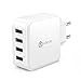 Produktbild USB-Ladegerät, 40W 4-Port Universal-USB-Netzteil mit SmartID-Technologie, 8A Ladestation für iPhone X 8 7 Plus SE 6S 6 Pad Pro Luft Mini Samsung Galaxy, externen Akku, Bluetooth-Lautsprecher