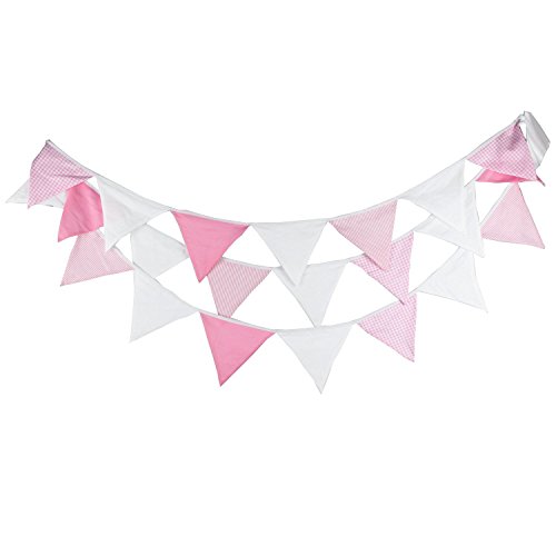 G2PLUS 5.5 M Schöne Wimpelgirlande Se Bunting Wimpelkette Farbenfroh Wimpeln mit 24 Anhänger Fahnen für Party Draußen - 2