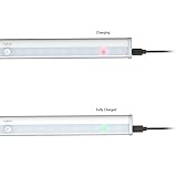 Aglaia Schrankleuchte 20 LEDs mit Bewegungssensor, USB Aufladbar mit eingebautem 1200mAh Akku, Automatisch und mit einem Magnetstreifen für Schublade, Schlafzimmer, Flur - 6