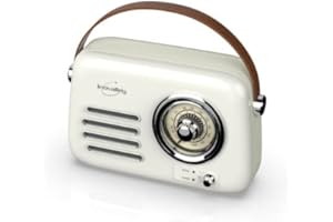 INOVALLEY Radio Vintage portative Bluetooth Beige