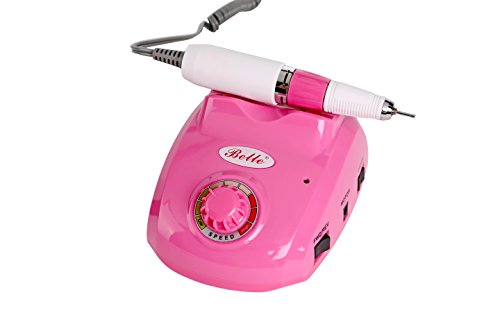 Belle Pink Electric Nail Art Drill File Machine Grooming Kit with 6 Bits for Manicure Pedicure UK Plug - 220V Nails Beauty Tools