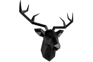 XYQXYQ Las paredes están decoradas con esculturas geométricas de cabezas de ciervo, estatuas modernas de cuernos colgados en las paredes, cuernos 3D