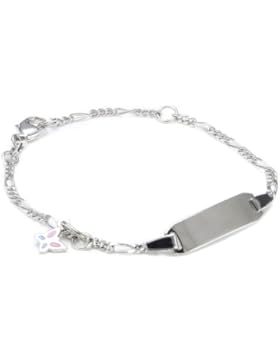 Xaana Kinder-Armband glanz Schmetterling rosa blau rhod 925 Sterling Silber 14 cm AMZ0105