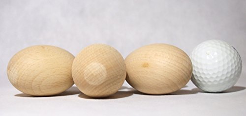 Handgefertigt Buche Holz Eier, Natural Beech Wood, 6x4cm |2.4″x1.6″ - 2