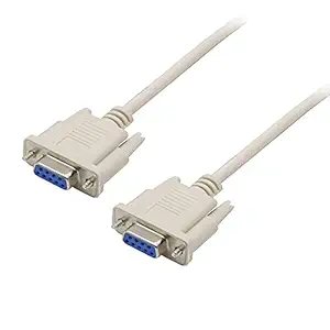 DealFinity Serial Null Modem Cable F/F - DB9 Female to Female - 9 pin RS232 Null Modem Cable - 1.4 Meter, Gray