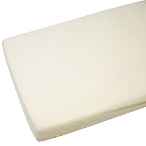 Cot Bed 100% Cotton Jersey Fitted Sheet Cream 140 x 70 cm