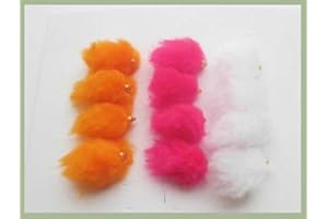 TROUTFLIES UK EGG AND BLOB FLIES Eggstatic Blob flies, 12 pack Pink, White & Orange, Trout Flies, For Fly Fishing