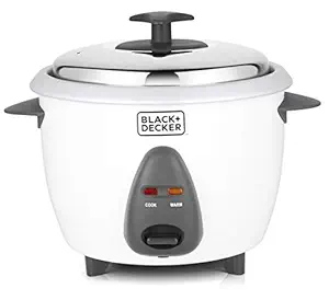 Black + Decker BXRC1801IN 1.8-Litre Rice Cooker (White)