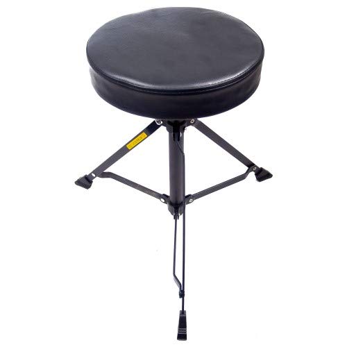 Sillines para batería asiento redondo DT-90 nego,o altura regulable, patas perfil simple