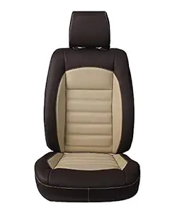 Hi Art Leatherette Custom Fit Seat Covers Compatible with Honda City [2014-2017], Black and Beige