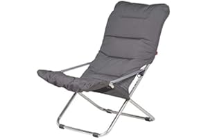 fiam Soft Deck Chair, in der silbernen Farbe Stahlkonstruktion, gepolstert weiß/schwarz Cod. 127S ALBINE