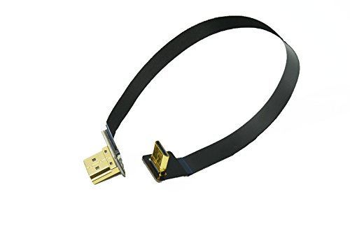 FPV HDMI Kabel Mini HDMI männliche Schnittstelle 90 Grad zum Standard HDMI Mann 90 Grad für bürstenlose Kardanische Handgriff Kardanische Drohne dsrl Kardanische Multicopter Luftbild Fotografie schwarz 20cm - 8