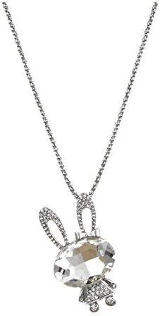 Totoroforet Silver Plated Rabbit Crystal Rhinestone Fashion Jewelry Necklace
