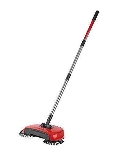 Cleanmaxx 02126 1486UN  Escoba eléctrica Rojo con 3 cepillos, escoba, depósito colector, rotatoria, larga Gire Estilo, reinignungs eléctrica y cepillo Set