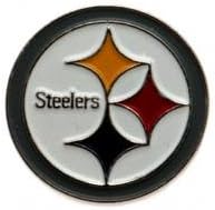 Pittsburgh Steelers Badge- metal badge- enamel finish- stud fix- approx 20mm x 20mm- on a backing card- Official Football Merchandise