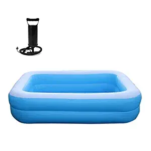 Prime 6.7 Feet Rectangular Inflatable Water Swimming Pool / Bath Tub with Air Pump for Kids and Adults Pack of 1