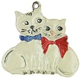  Zinnfigur Katzenpaar weiß