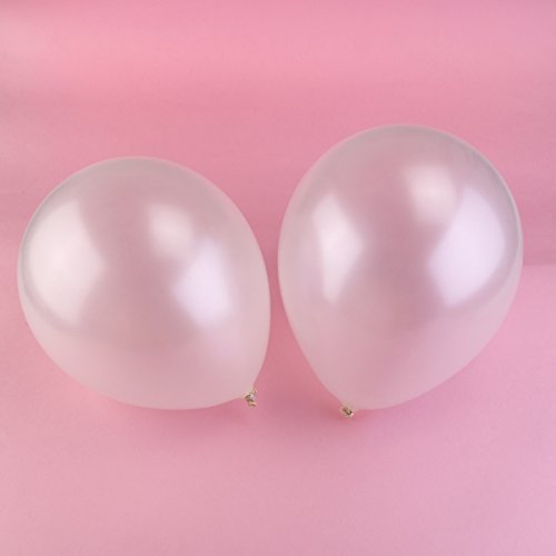 NUOLUX 100 Luftballons Metallic Perlen Weiß Qualitätsballons 30cm [Spielzeug] - 5