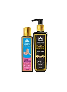 Pureherbal CooCoo Body wash 200 ML and Massage Oil 100 ML