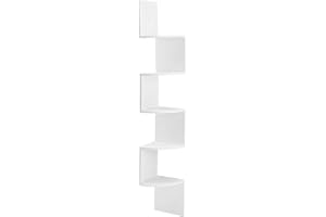 JF HOME BLISS Corner Shelf 5 Tiers Floating Shelves Wall Mount Corner Shelves Wall Organizer for Bedrooms Kitchen Offices and Living Rooms