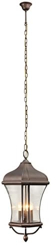 Classic outdoor pendant lantern brown metal glass rustic diametre 31cm 800010404 4-bulb exl, E14 4x40W 230V