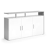 Das Sideboard Amato bietet Ihnen 3 große, geschlossene Fächer und 2 offen zugängliche Ablageflächen zusätzlich.