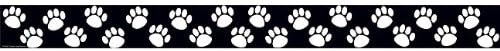 Teacher Created ResourcesPaw Prints Straight Border Trim, Black/White (4642)