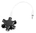 Produktbild DuraGadget SCHWARZER Splitter Verteiler (x 5) für Ihre PIONEER SE-MS7BT-T | SE-MS7BT-S | SE-MS7BT-K | SE-MS5T-S | SE-MS5T-R | SE-MS5T-K | SE-MJ503 | SE MX9-T | SE MX9 | SE-MJ522 | SE-Master1 Kopfhörer
