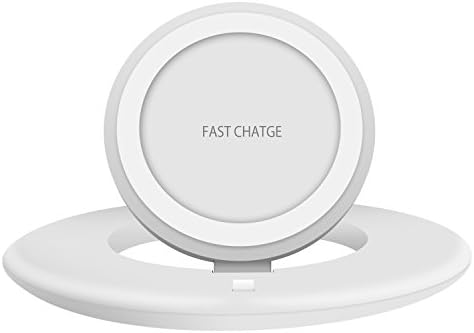 Fast Wireless Charger, Udenx Qi Wireless Charging Pad Charge Stand for iPhone 8, 8 Plus, iPhone X, Samsung Galaxy S8, S8 Plus, S7, S7 Edge, S6 Edge Plus, Note 8, Note 5i (White)